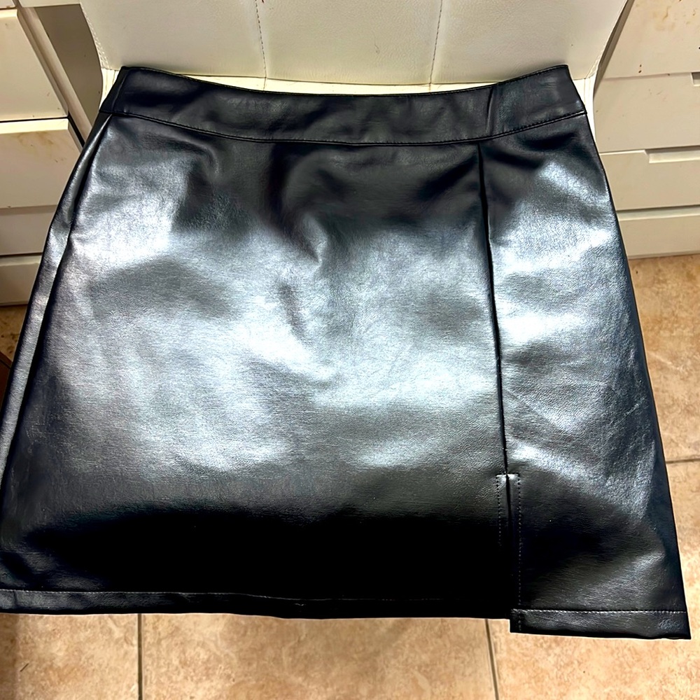 Black leather skirt